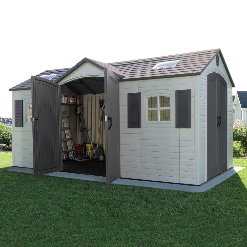 Lifetime 15 Ft. x 8 Ft. Outdoor Storage Shed – 60079