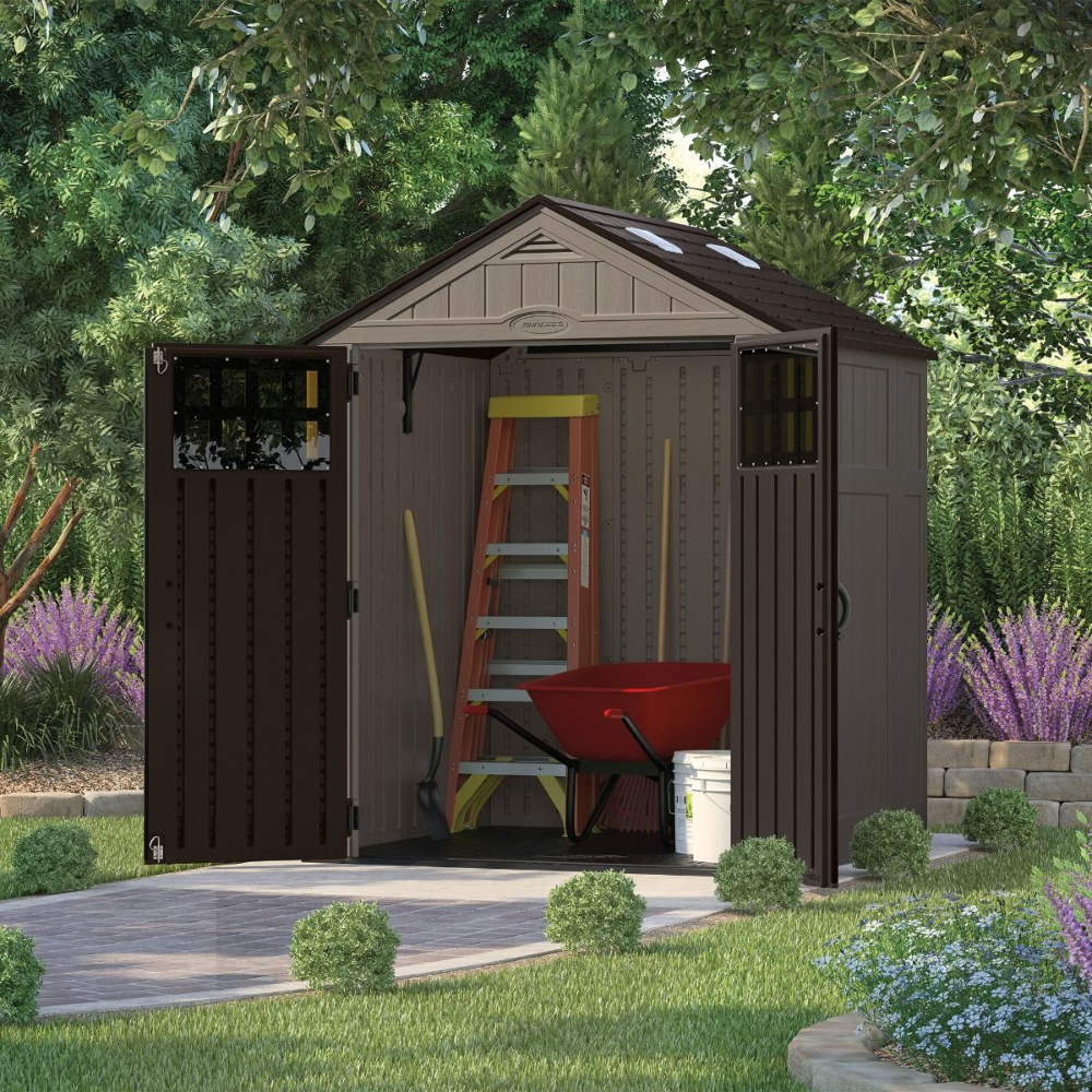 Suncast Everett® 6 ft. x 5 ft. Storage Shed – Dark Taupe BMS6511