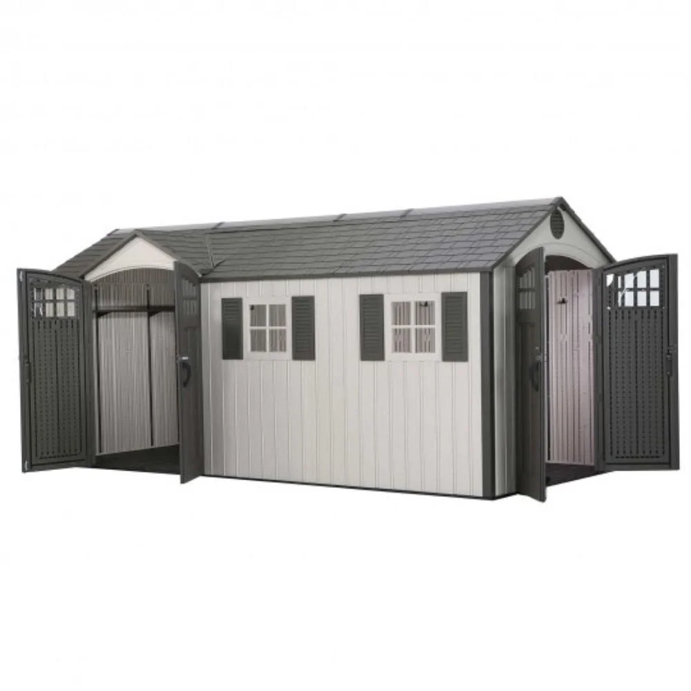 Lifetime 17.5×8 Dual Entry Plastic Shed Kit W/ Floor & Windows (60213)