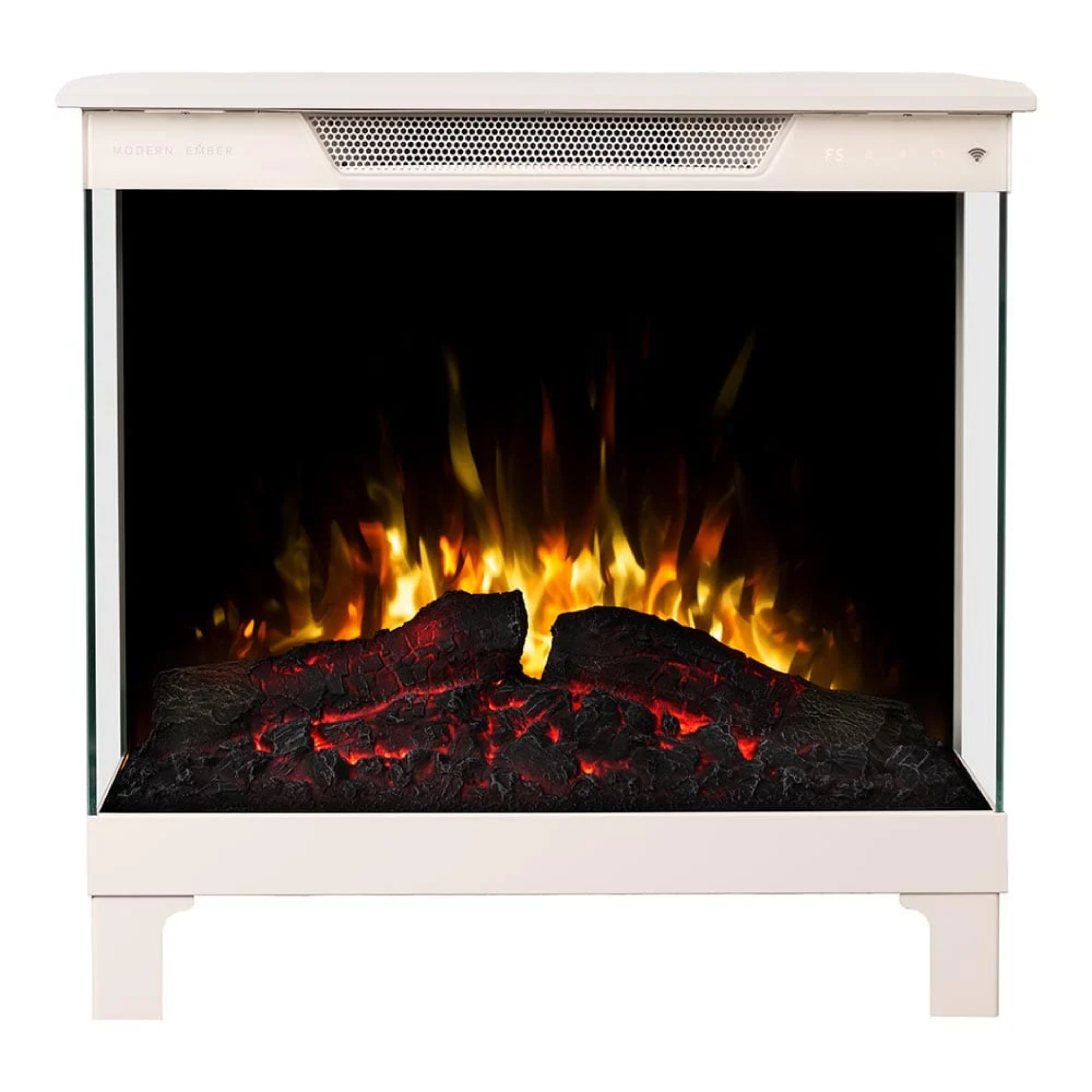 Modern Ember Smart 3-Sided Taupe Mist Electric Fireplace Stove Heater